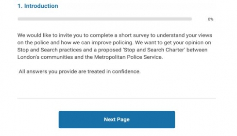 London Metropolitan Police Survey – Stop and Search